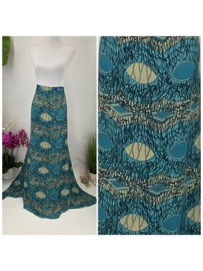 Blue/Black/Tan Abstract SARONG Pareo Lavalava Beach Wrap Skirt Summer Scarf